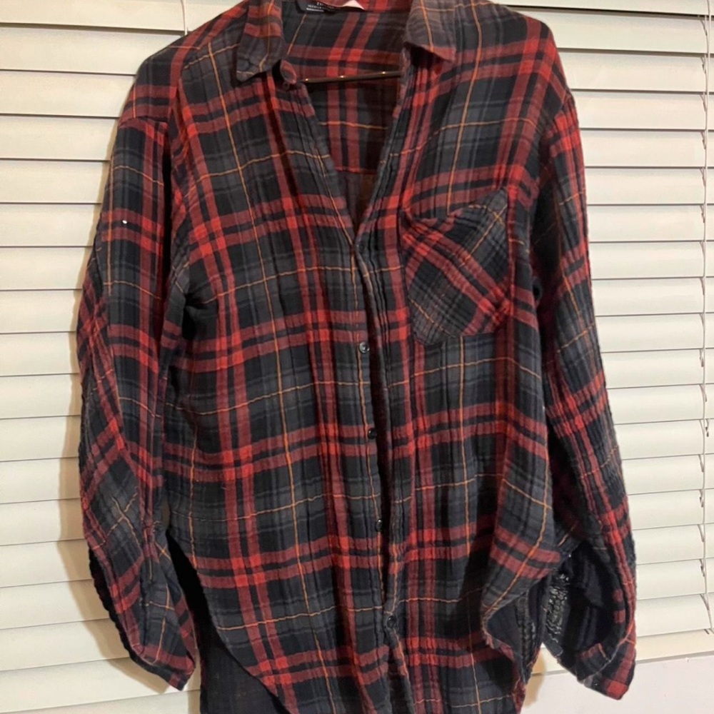 Zara Red and Black Checkered Shirt